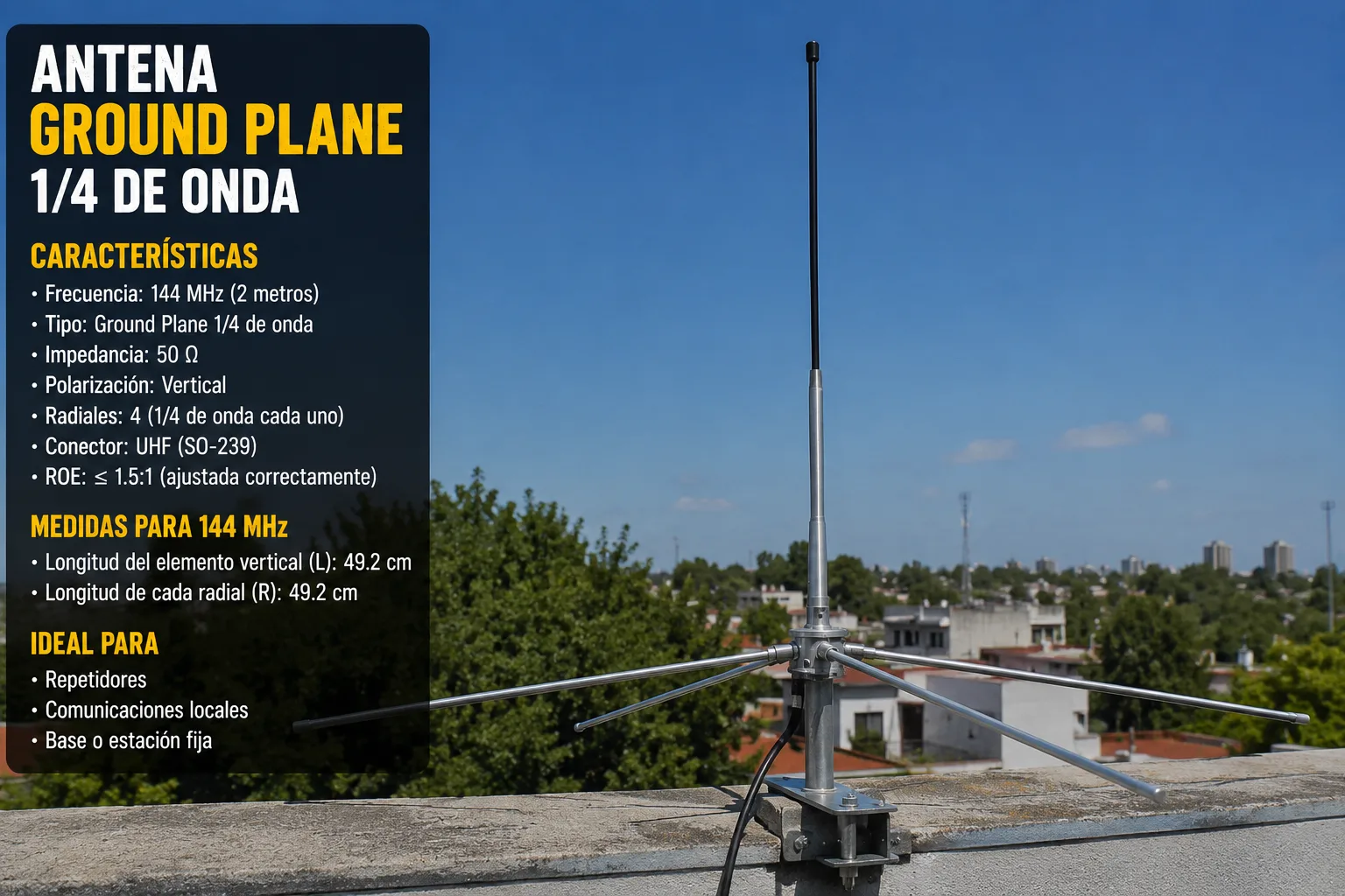 Antena Ground Plane de 1/4 de onda